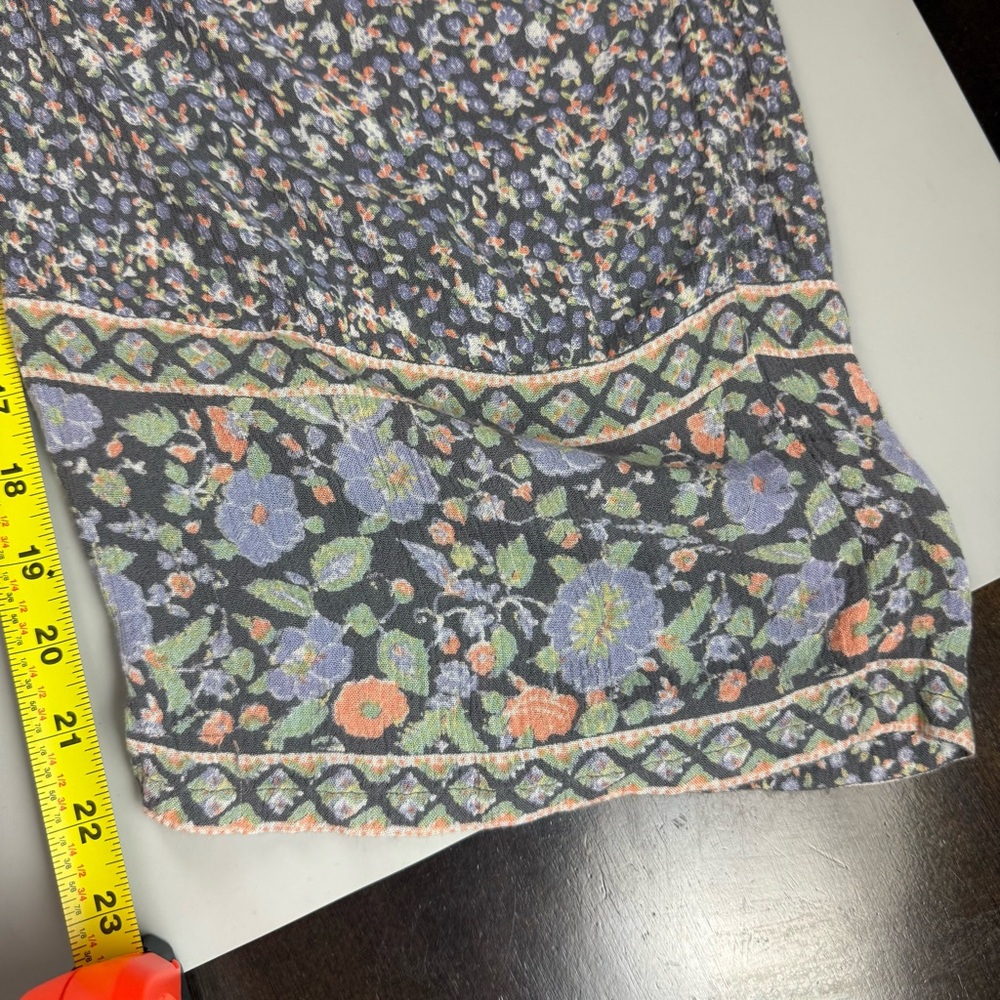 Free People Floral Boho Cropped Wide Leg Jumpsuit Lilac Lavender Gray XS - Picture 9 of 12